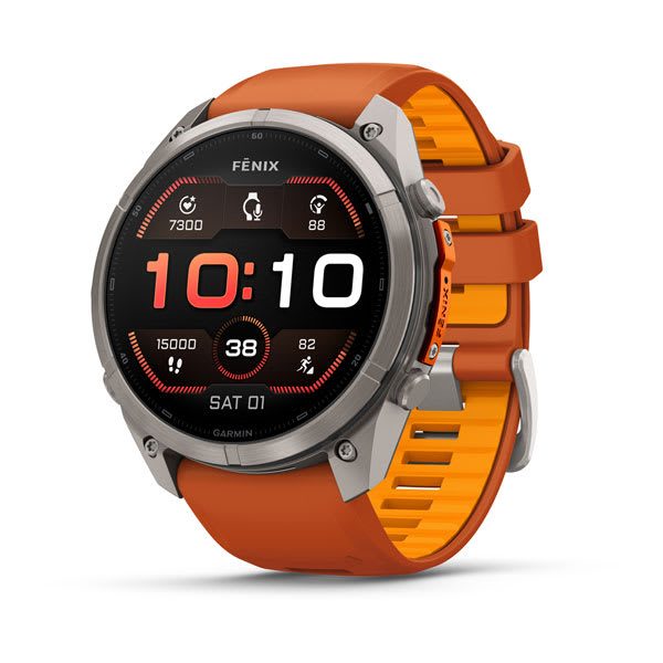 Garmin fēnix 9 Pro 51 мм із помаранчевим силіконовим ремінцем, артикул 010-04337-05